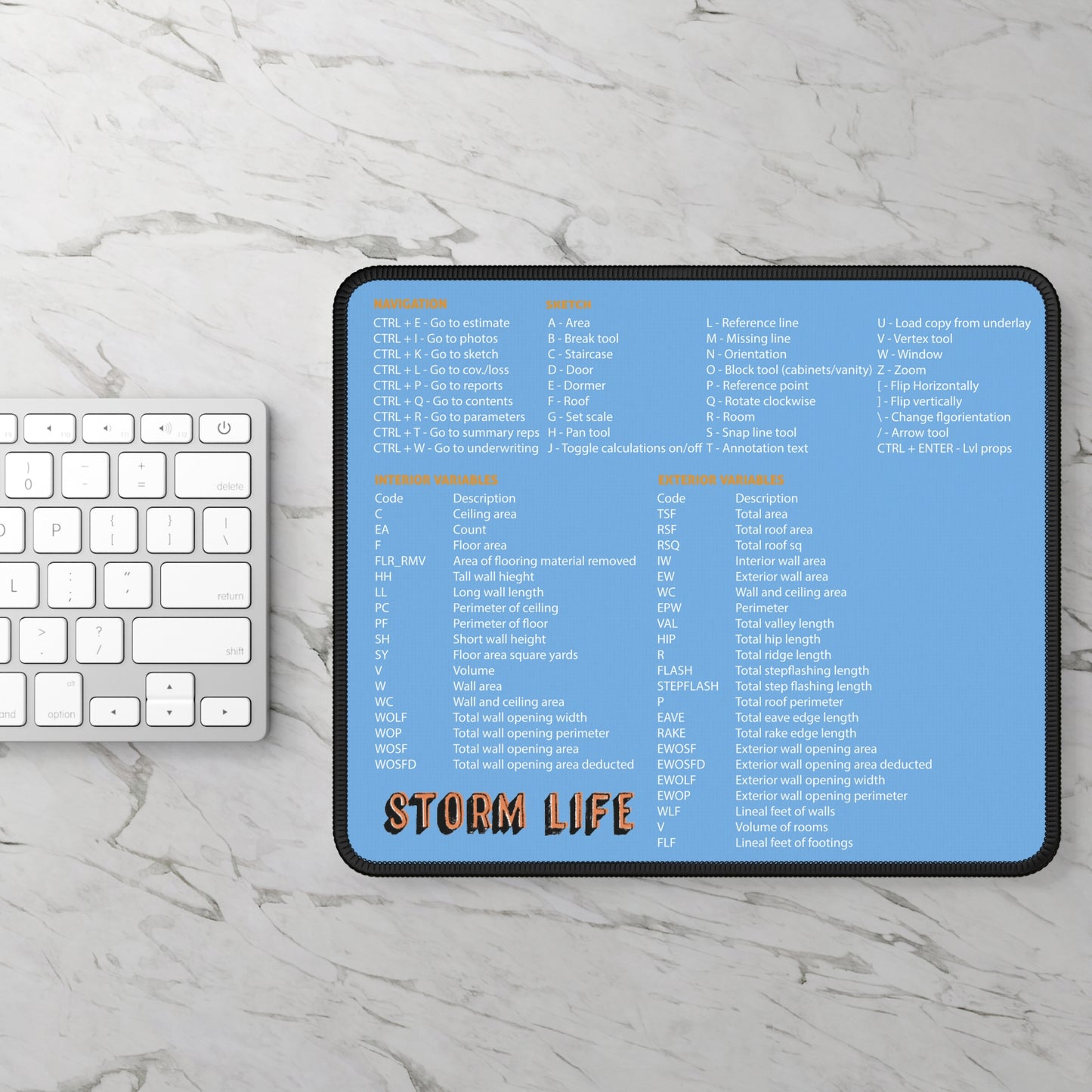 Estimating Shortcuts Mouse Pad - Light Blue